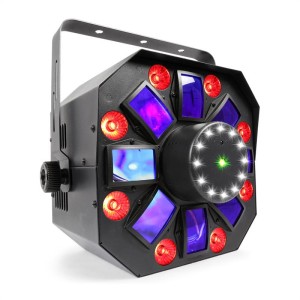 Beamz MultiAcis IV LED derby, laser, wash a strobe DMX-/stand-alone režim