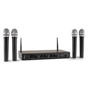 Malone Duett Quartett Fix V1, 4-kanálový UHF bezdrôtový mikrofónový set, dosah 50 m