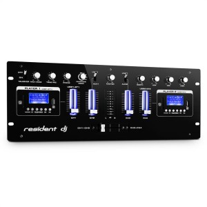 Resident DJ DJ405USB, čierny, 4-kanálový DJ mixážny pult, 2 x bluetooth, USB, SD, AUX, funkcia nahrávania
