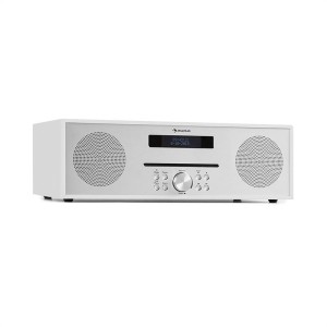 Auna Silver Star CD-FM, rádio s CD, 2 x 20 W max., štrbinový CD prehrávač, FM, BT, Alu, biely