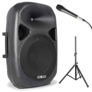 Vexus SPS152 PA reproduktorová sada, 600 W max., bluetooth, USB, SD, MP3, AUX, statív, mikrofón