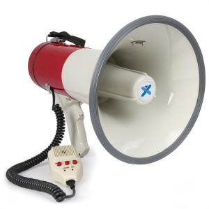 Vexus MEG050, megafón, 50 W, funkcia nahrávania, siréna, mikrofón, prevádzka na batérie, popruh