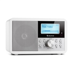 Auna Worldwide Mini, internetové rádio, WLAN, sieťový prehrávač, USB, MP3, AUX, FM tuner, biela farba