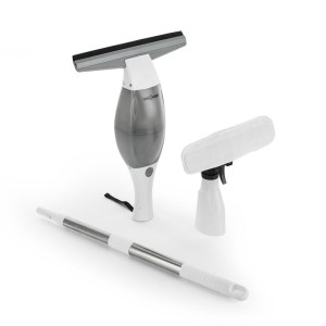 OneConcept Swoop, okenný čistič, 10W, stierač, handrička, rozprašovač, predlžovacia časť, biela farba