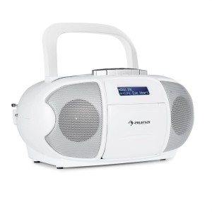Auna BeeBerry DAB Boombox Ghettoblaster kazetový prehrávač, USB, CD, MP3, biela farba