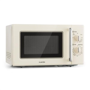 Klarstein Caroline, mikrovlnná rúra, 20 l, 700/1000 W, ? 25,5 cm, QuickSelect, retro, krémová