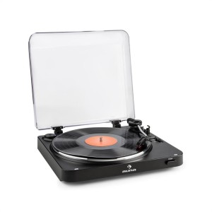 Auna TT-30 BT, čierny, gramofón, bluetooth vysielač, line-out, cinch USB adaptér