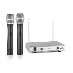 Auna Pro VHF-2-H 2-kanálová VHF mikrofónová sada 2x ručný mikrofón 50m