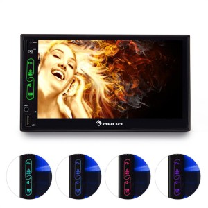 Auna MVD-470, moniceiver, dvojitý DIN, 18 cm (7") dotykový displej, bluetooth, USB, micro SD