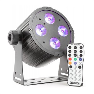 Beamz BAC404 ProPar 4x18W 6-1 HEX DMX IR čierna farba