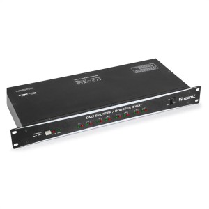 Beamz DMX Splitter & Booster, DMX rozdeľovač, splitter, 8 výstupov, 19“, DMX-512