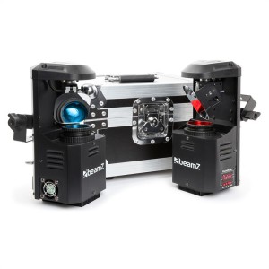Beamz 3-in1-PocketScan LED Set pozostávajúci z 2 scannerov & flightcase kufríka12W-Cree-LED 7 farieb