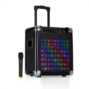 Auna Moving 80.2 LED, PA systém, 8" woofer, 100 W max., VHF mikrofón, USB, SD, BT, AUX, prenosný