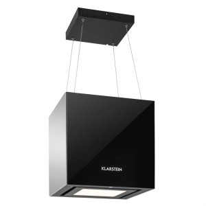 Klarstein Kronleuchter, 600m?/h, čierny, stropný digestor, závesný, LED, sklo, zrkadliace strany