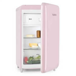 Klarstein PopArt Pink retro chladnička A++, 108 l / 13 l mraziarenský priestor, ružová