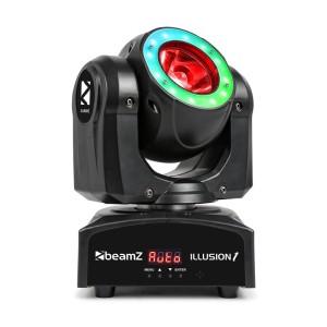 Beamz Illusion 1, otočná hlava, LED Beam s LED kruhom, čierna