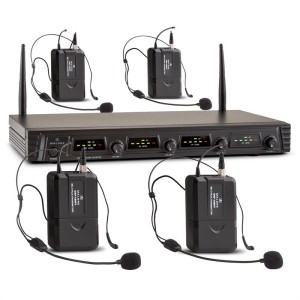 Malone Duett Quartett Fix V3, 4-kanálový UHF bezdrôtový mikrofónový set, dosah 50 m