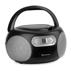 Auna Haddaway, CD boombox, CD prehrávač, bluetooth, FM, AUX vstup, LED displej, čierny