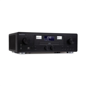 Auna Northfork, retro rádio, CD prehrávač, BT, DAB+, FM, bezdrôtové nabíjanie, čierne