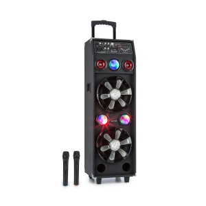 Auna Pro DisGo Box 2100, PA systém, 100 W RMS, BT, SD slot, LED diódy, USB, akumulátor, čierny