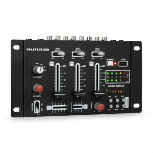 Auna Pro DJ-21 BT DJ-mixér mixážny pult, bluetooth, USB, čierna farba