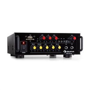 Auna Amp EQ BT, HiFi karaoke zosilňovač, 2 x 30 W RMS, BT, USB, SD, 2 x mikrofónový vstup
