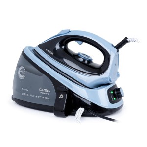 Klarstein Speed Iron V2, naparovacia žehlička, 2100 W, 1100 ml, EasyGlide, čierna/modrá