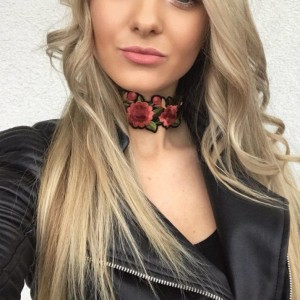Naszyjnik, Choker - ręcznie haftowany - kwiatowy