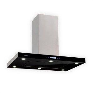 Klarstein Valeria, ostrovčekový digestor, 90 cm, odsávací výkon 650 m?/h, dotykový, LED, sklo, ušľachtilá oceľ