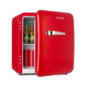 Klarstein Audrey Mini, retro chladnička, 48 l, 2 úrovne, A+, červená