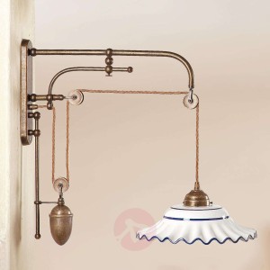 Tiziano – regulowana lampa ścienna,biało-niebieska