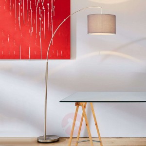 Klasyczna lampa w kształcie łuku Clarie szara