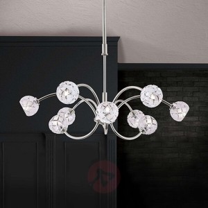 Lampa wisząca z kryształami Maderno, nikiel, 69cm