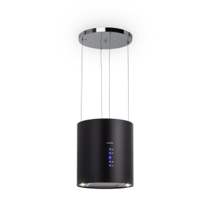 Klarstein Barett, ostrovčekový digestor, ? 35 cm, recirkulácia 560 m?/h, LED, filter s aktívnym uhlím, čierny