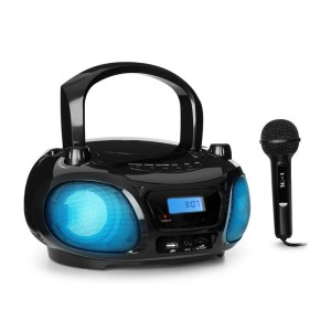 Auna Roadie Sing, CD boombox, FM rádio, svetelná šou, CD prehrávač, mikrofón, čierny