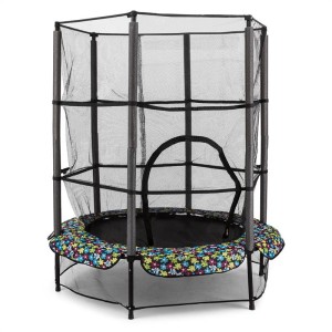 KLARFIT Rocketkid 5, 140 cm trampolína, bezpečnostná sieť, bungee pruženie, kvetový vzor