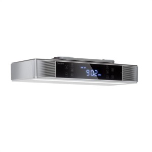 Auna KR-140, kuchynské rádio, bluetooth, hands-free, FM, LED svetlá, strieborné
