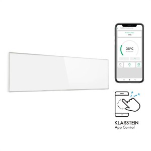 Klarstein Wonderwall 300 Smart, infračervený ohrievač, 30 x 100 cm, 300 W, týždenný časovač, IP24, biely