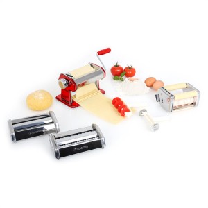 Klarstein Siena Rossa, červený, Pasta Maker, zariadenie na výrobu cestovín, 3 nadstavce