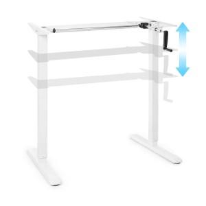 OneConcept Multidesk, výškovo nastaviteľný písací stôl, manuálny, 73-123 cm, biely