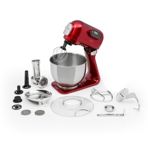 Klarstein Curve Plus, kuchynský robot, sada, 5 l, 4-in-1, mlynček na mäso, červený