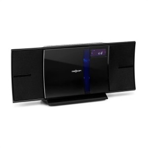 OneConcept V-16-BT, stereo systém, bluetooth, CD, USB, MP3, FM, nástenná montáž, čierny
