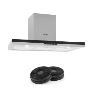 Klarstein Finessa, digestor, sada na recirkulačnú prevádzku, 90 cm, 635 m?/h, 2 filtre s aktívnym uhlím