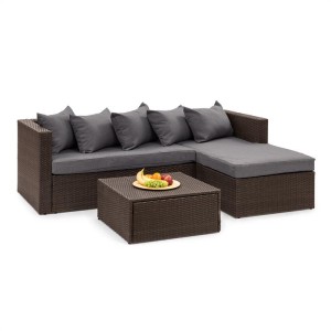Blumfeldt Theia Lounge Set, záhradná sedacia súprava, hnedá/tmavosivá