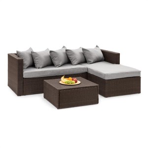 Blumfeldt Theia Lounge Set, záhradná sedacia súprava, hnedá/svetlosivá