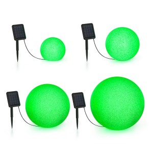Blumfeldt Shinestone Solar, sada guľových lámp, 4 kusy, solárny panel, RGB LED, IP68