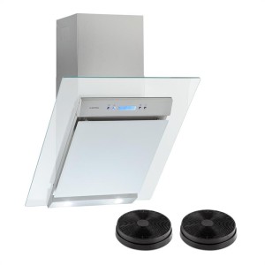 Klarstein Skycook, digestor, set, filtre s aktívnym uhlím, 60 cm, 640m?/h, sklo, nerezová oceľ