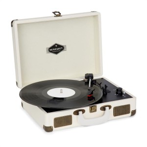 Auna Nostalgy by auna Peggy Sue retro gramofón platne USB AUX krémová/vzhľad mosadze