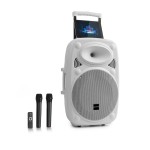 Auna Pro Streetstar 15, mobilné PA zariadenie, 15" (38 cm), 2 x UHF mikrofón, max. 1000 W, biele
