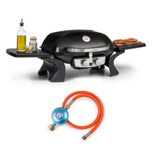 Klarstein Parforce Duo, plynový gril, 2 horáky, 4,4 kW, 15000 BTU, plynová hadica, čierny